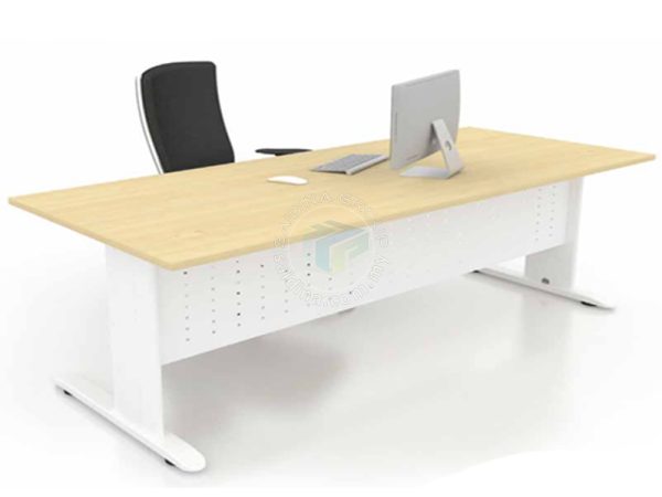 Meja Pejabat Petak dengan Kaki Besi bentuk J  | Rectangular Office Tables c/w J Metal Leg | Siri JR