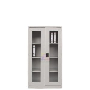 steel cupboard with glass swing door