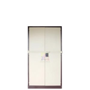 steel cabinet with swing door and metal bar lock