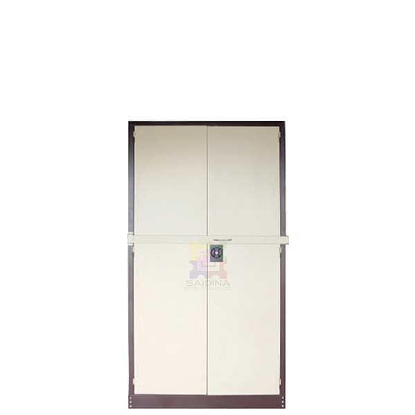 steel cabinet with swing door and metal bar lock