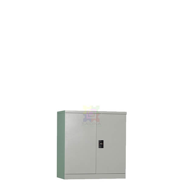 low steel cabinet with swing door