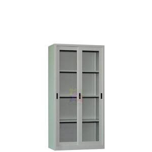 steel cabinet with glass sliding door