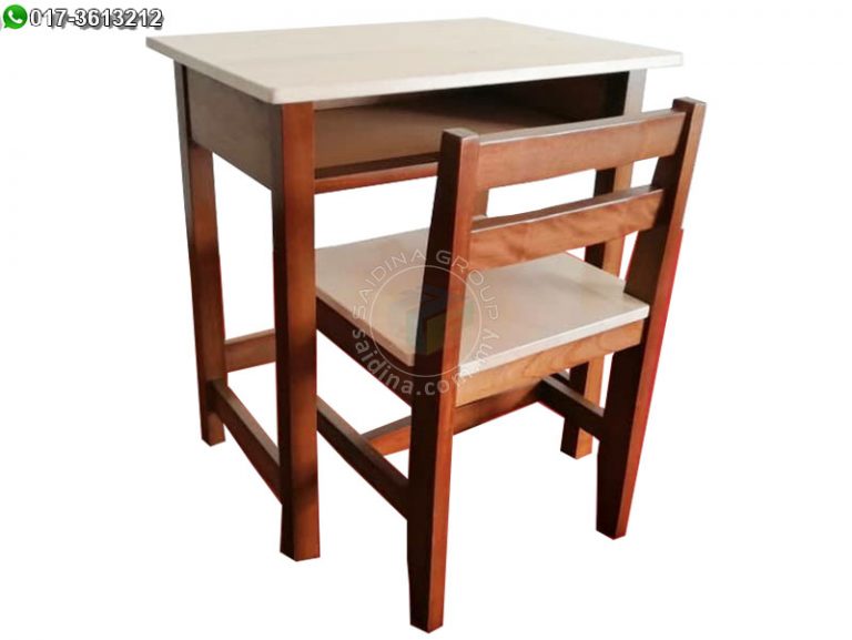 Wooden School Desks and Chairs Supplier Malaysia Pembekal Set Meja