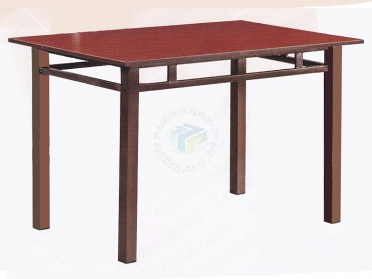 Meja Makan Petak Top Kayu Dengan Kaki Besi Dining Tables Wooden Top C W Metal Frame Sgt