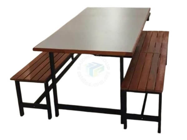 Set Meja & Bangku Kantin (Kayu) 6 muatan tempat duduk | 6 seater Wooden Canteen Tables & Bench Set | SGT-WC8