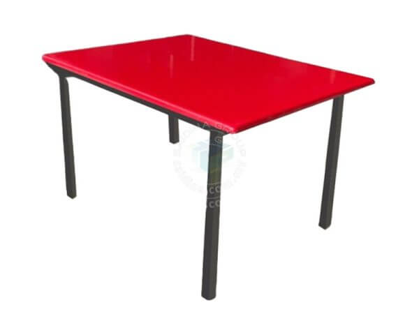 Meja Makan Petak Top Fiberglass dengan Kaki Besi | Dining Tables Fibreglass Top c/w Metal Frame | SGT-FGR