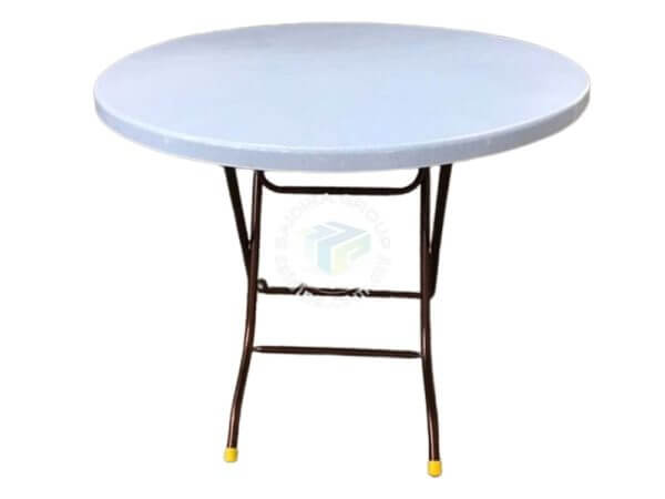 Meja Plastik Lipat Bulat | Round Plastic Folding Tables c/w round tube folding metal leg