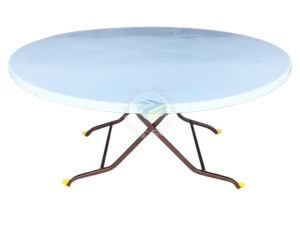 Meja Plastik Lipat Bulat | Round Plastic Folding Tables c/w square tube folding metal leg