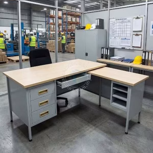 L-shaped steel Desk
